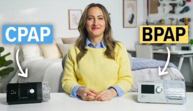 Side-by-side comparison of CPAP and BiPAP machines showing key design differences